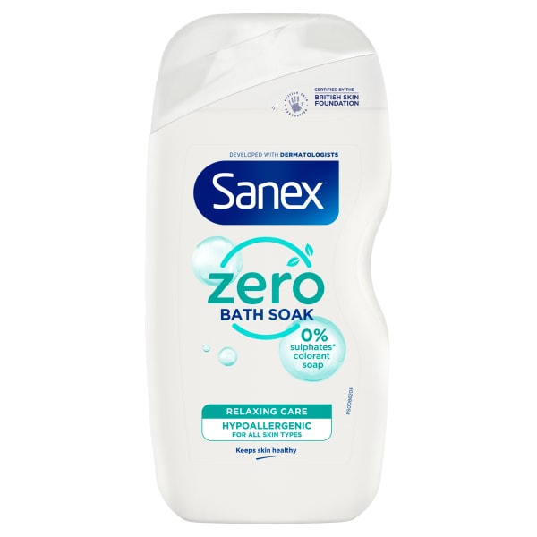 Sanex Zero% Hypoallergenic Relaxing Care Bath Soak 450ml
