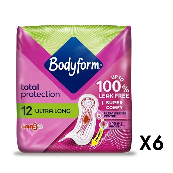 Bodyform Ultra Long Sanitary Towels 12 pack X6 Bundle