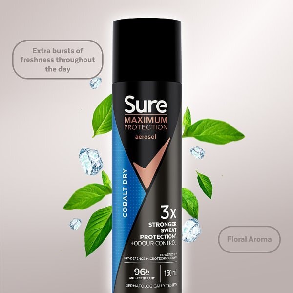 Sure Maximum Protection Cobalt Dry 96hr Spray 150ml