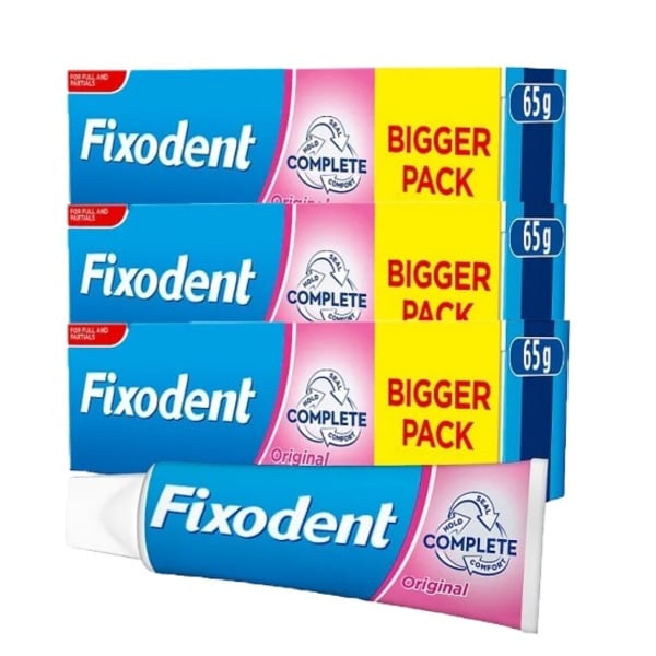 Fixodent Original Denture Adhesive Bundle 65g x3