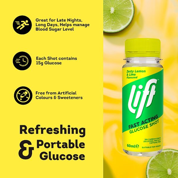 Lift Fast Acting Glucose Shot Zesty Lemon & Lime 60ml
