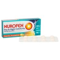 Nurofen Day/Night Cold & Flu Pain Relief Ibuprofen  Tabs 16s