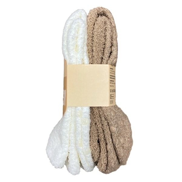 Superdrug Set 2 Cosy Socks Oatmeal White