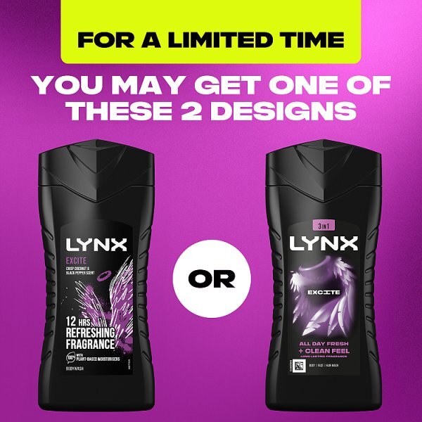 Lynx Bodywash Shower Gel Excite 225ml