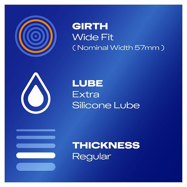 Durex Originals XL Condoms Extra Silicone Lube Wide Fit 12s
