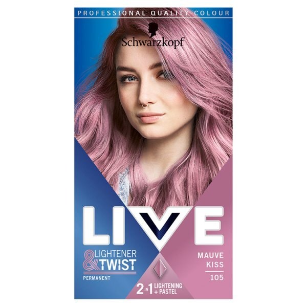 LIVE Lightener + Twist Permanent Pink Hair Dye Mauve Kiss