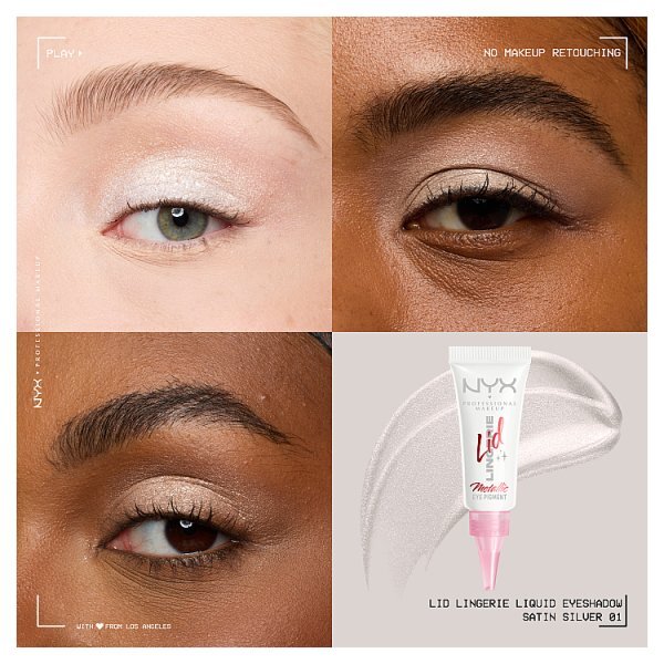 NYX Professional Makeup Lid Lingerie Cream Eye Pigment Satin Silver
