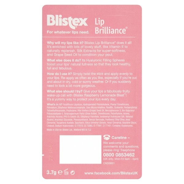 DNRAD Blistex Lip Brilliance Blushing SPF 15 3.7G
