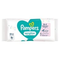 Pampers Sensitive Baby Wipes Plastic Free 1 Pack (52 wipes)