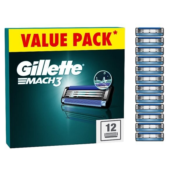 Gillette Mach3 Men's Razor Blade Refills, 12 Count