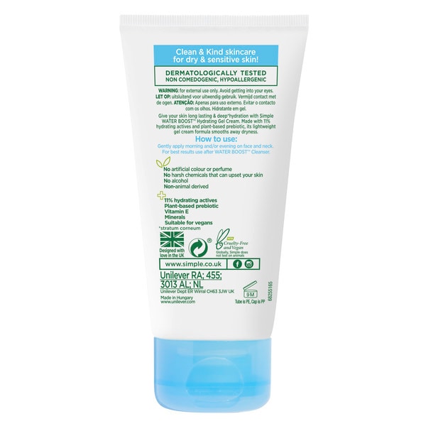 Simple Water Boost Hydrating Gel Cream Moisturiser 50ml