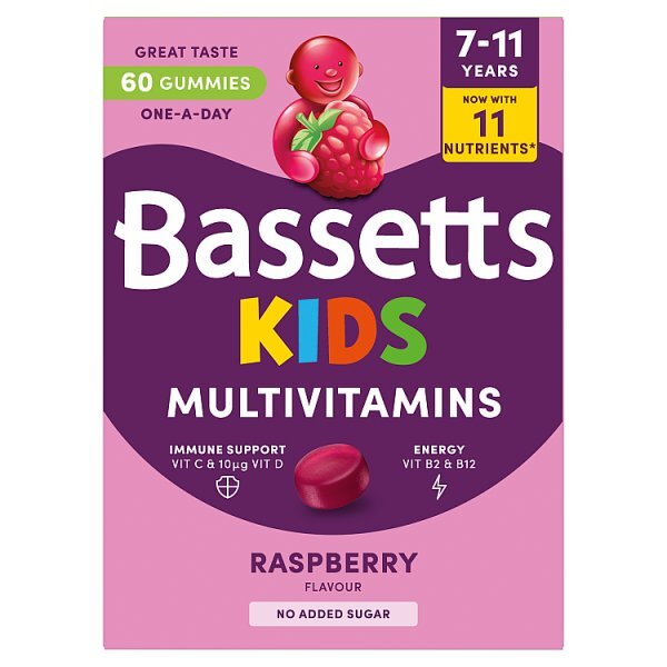 Bassetts Kids Multivitamins 7-11 Raspberry 60S