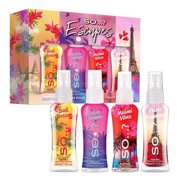 So...? Escapes Body Mist Gift Set 4 x 50ml