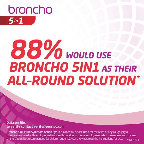 Broncho 5 in 1 multi-symptom action cough syrup 200ml
