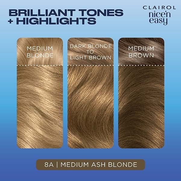 Clairol Nice'n Easy Hair Dye 8A Medium Ash Blonde