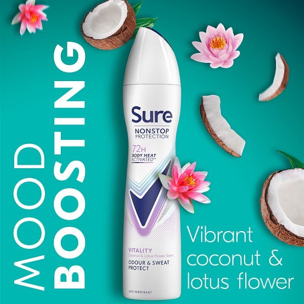 Sure Nonstop Protection Vitality Anti-Perspirant Aerosol 250 ml