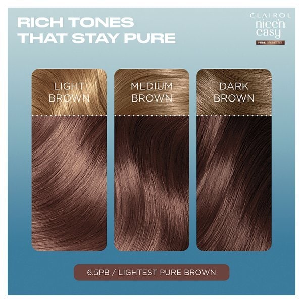 Clairol Nice'n Easy Pure Brunettes Permanent Hair Dye Latte Brown