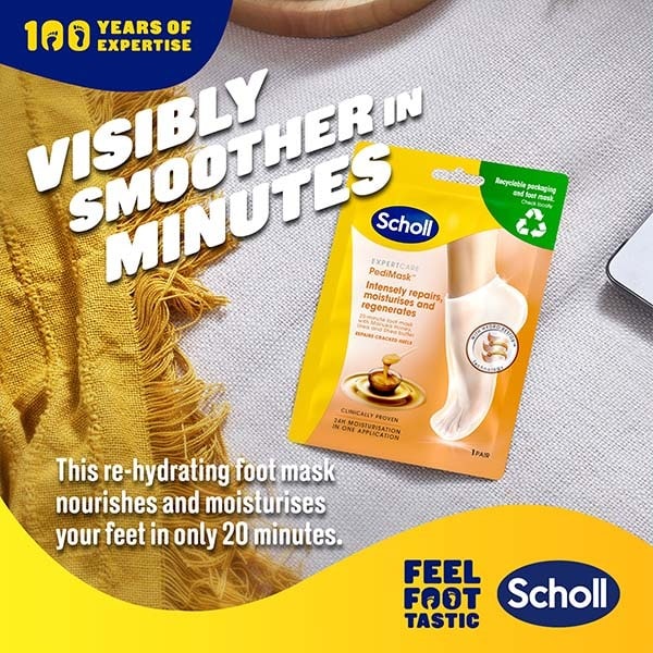 Scholl Foot Mask With Manuka Honey, Shea Butter & Urea