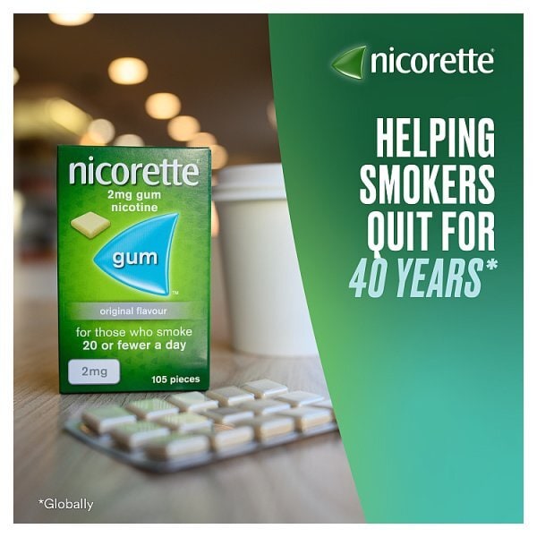 Nicorette® 2mg Gum 105 Pieces Original Flavour Quit Smoking Aid