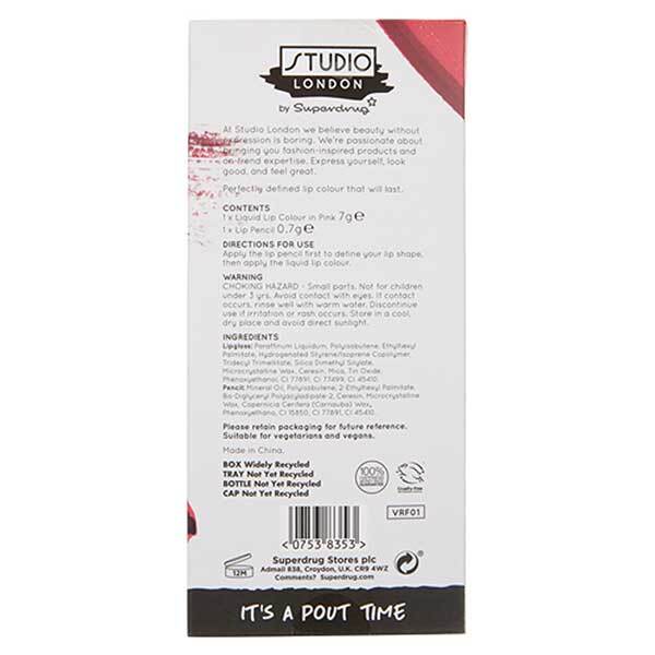 DNR  Superdrug Studio London Pink Lip Liner and Lip Gloss Kit