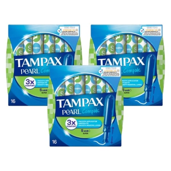 Tampax Pearl Compak Super with Applicator Triple Bundle