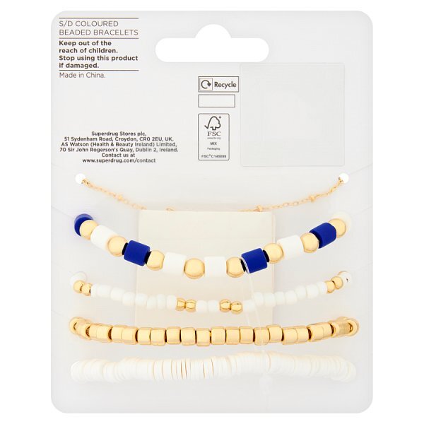 Superdrug Coloured Beaded Bracelets