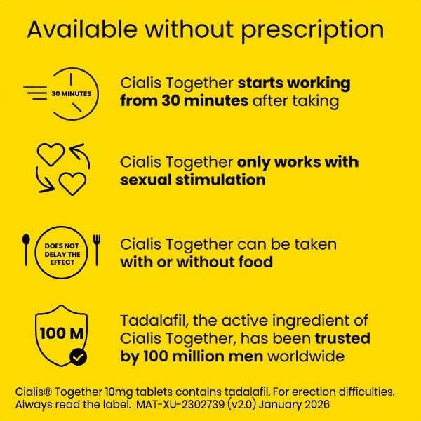Cialis Together 10mg Tablets - 4 Pack