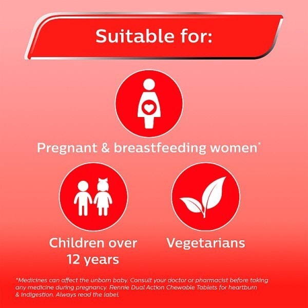 Rennie Dual Action Heartburn Chewable 24 Tablets