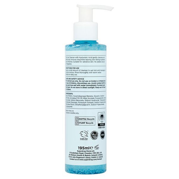 Superdrug Skin Hydrate Gel Cleanser 195ml