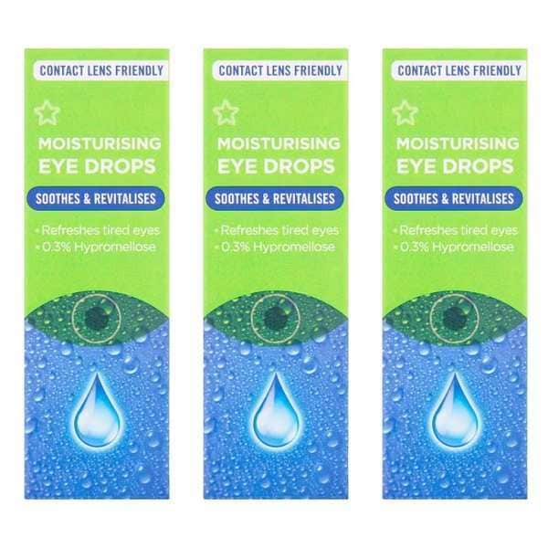 Superdrug Moisturising Hypromellose Eye Drops 3 Pack Bundle