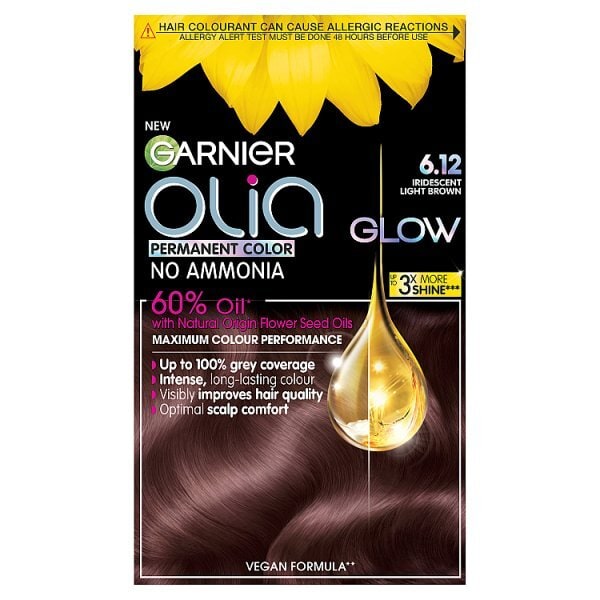 Olia Glow Permanent Hair Dye Iridescent Light Brown 6.12