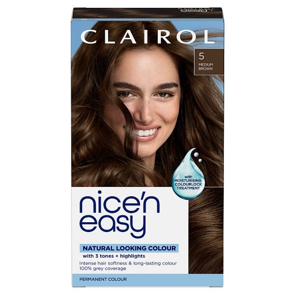 Clairol Nice'N Easy Crème Permanent Hair Dye 5 Medium Brown