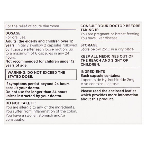 Superdrug Acute Diarrhoea Relief Capsules x 6