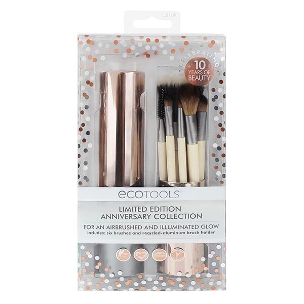 EcoTools 10 Year Anniversary 6 Makeup Brushes Set and Holder
