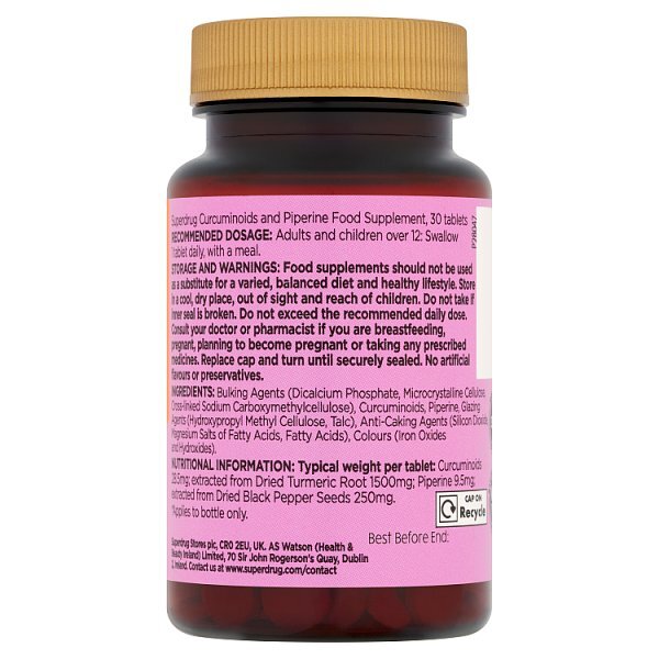 Superdrug Turmeric 1500mg & Black Pepper 30s