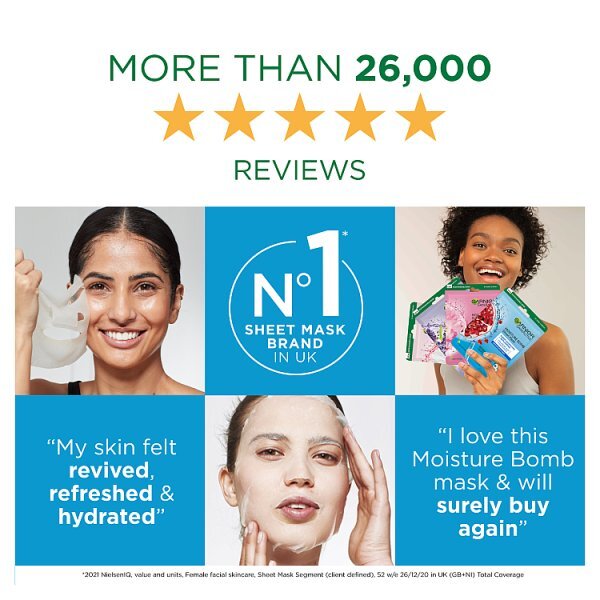 Garnier Moisture Bomb Pomegranate Hydrating Face Sheet Mask
