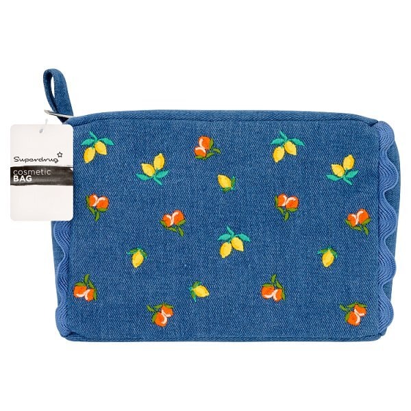Superdrug Dolce Frill Denim Cube Cosmetic Bag