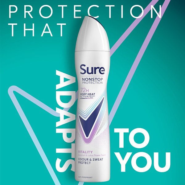 Sure Nonstop Protection Vitality Anti-Perspirant Aerosol 250 ml