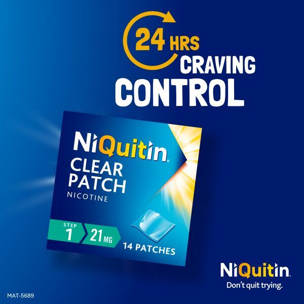 NiQuitin 21mg Step 1- 14 Nicotine Patches- Stop Smoking Aid