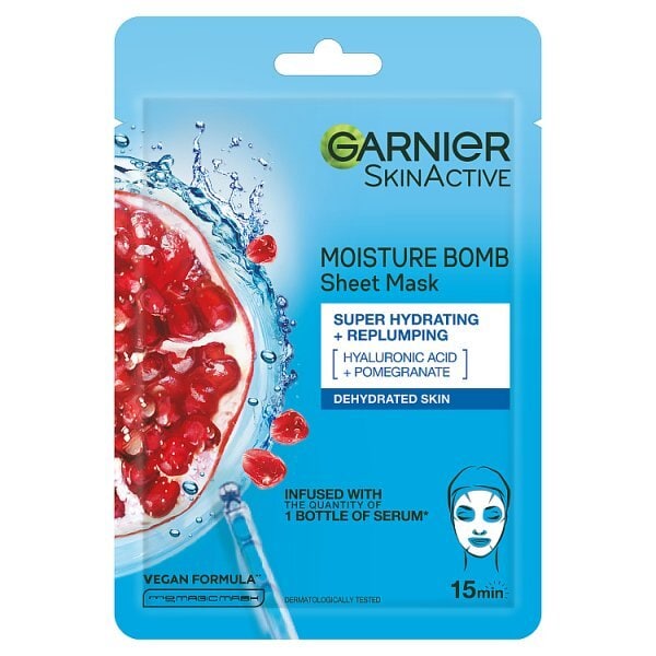 Garnier Moisture Bomb Pomegranate & Hyaluronic Acid Sheet Mask 28g