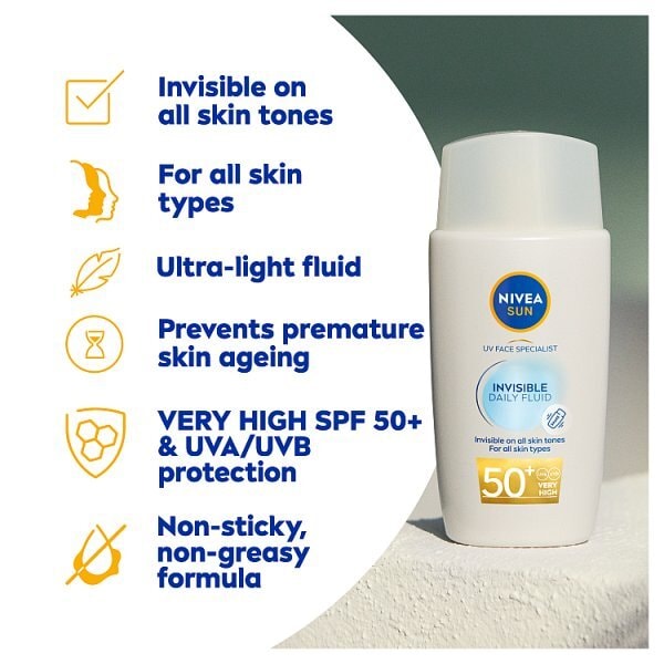 Nivea Sun Uv Face Invisible Daily Fluid Spf50+ 40Ml