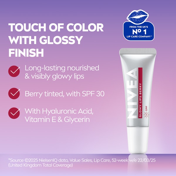 Nivea Lip Hyaluron Glowy Lips Tube Berry 10Ml