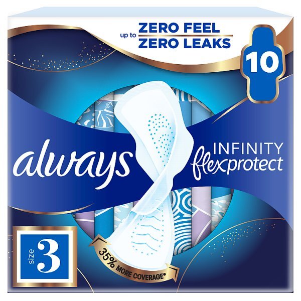 Always Infinity Night with wings Sanitary Towels 10 Pack
