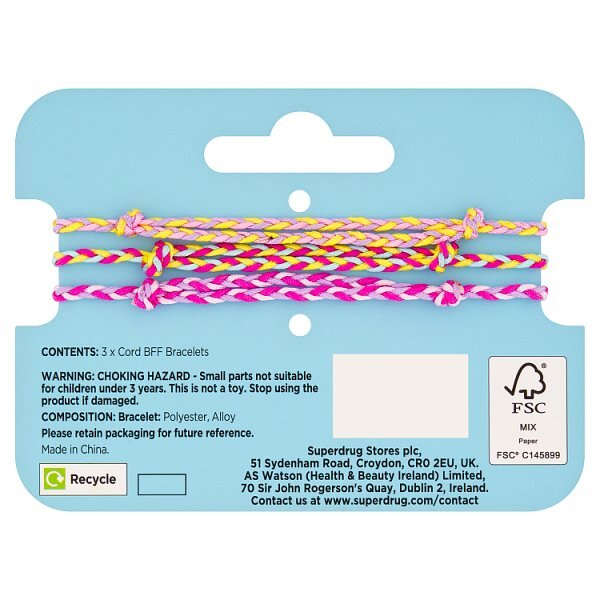 Superdrug Fantasy Cord BFF Bracelets X3