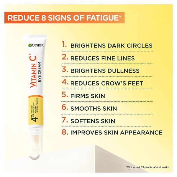 Garnier Brightening Vitamin C Eye Cream 4% Vitamin C Niacinamide Banana Powder Caffeine 15ml