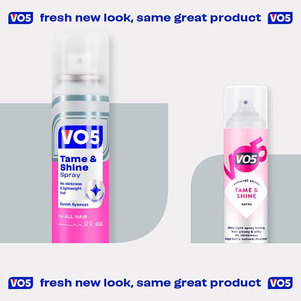 Vo5 Tame & Shine Hair Spray for a glossy finish 100ml