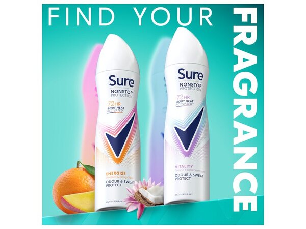 Sure Nonstop Protection Energise Anti-Perspirant Aerosol 250 ml