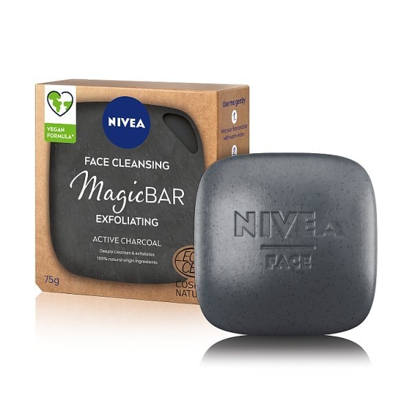 Nivea Magicbar Charcoal Face Cleansing Bar Scrub 75G