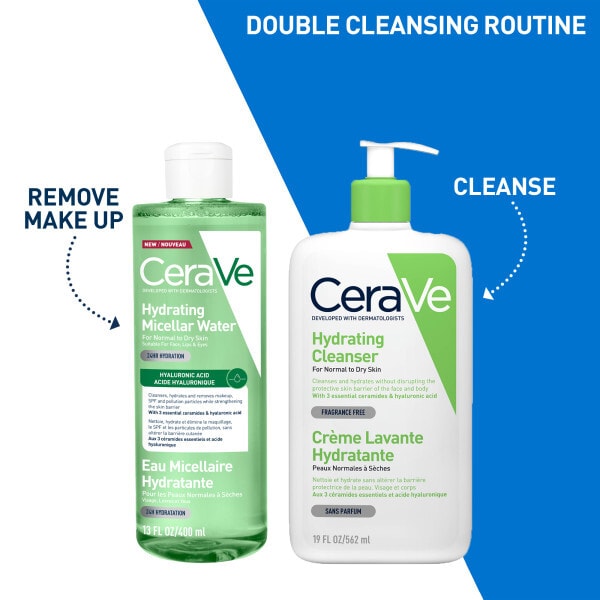 CeraVe Hydrating Micellar Water 24hr Hydration, Hyaluronic Acid 400ml