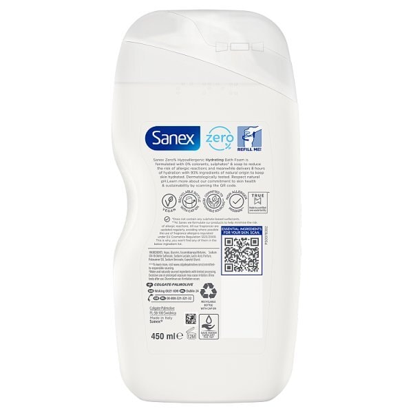 Sanex Zero% Hypoallergenic Relaxing Care Bath Soak 450ml